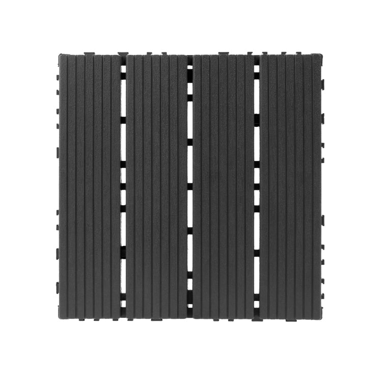 Plastic Interlocking Decking Tiles, 44 Packs Of Terrace Decking Tiles, 12 Inches X 12 Inches Waterproof For All Weather Use, Backyard Pool Decking Tiles, Dark Gray