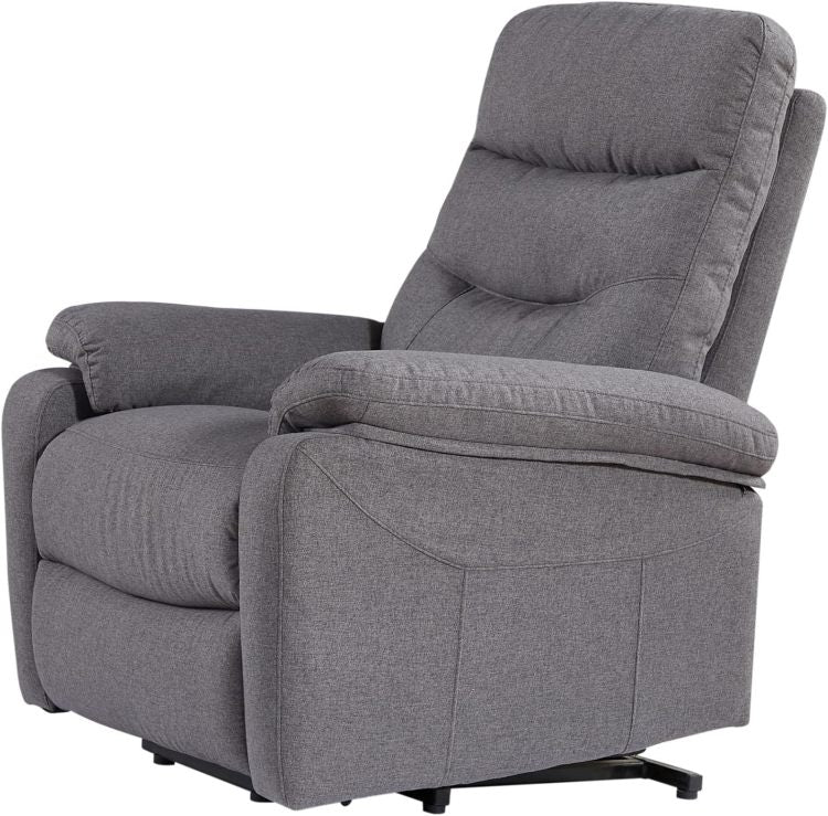 Contemporary Lift Chair Recliner With Grey Fabric Upholstery