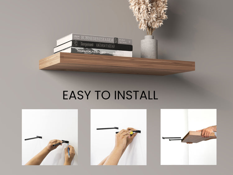 Ecco 31.5" Wide Floating Shelves Set Of 2, Shelves For Wall Decor For Bedroom, Bathroom Storage Shelves, Book Shelves For Living Room
