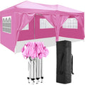 10'X20' Folding Canopy With 6 Removable Sidewalls Outdoor Event Shelter Upf 50 Gazebo Portable Tents For Parties Beach Camping Wedding Ez Pop Up Canopy With Carry Bag Old Sku: W2185P191601