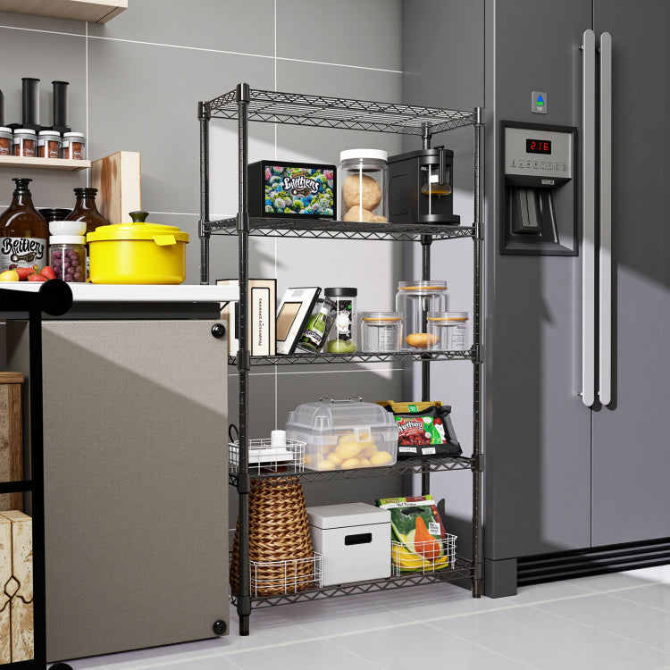 1250 Lbs Steel Heavy Duty 5 Tier Utility Shelving Unit Steel Organizer Wire Rack For Home,Kitchen,Office,Chrome 13.7" D X 23.6" W X 62.4" H