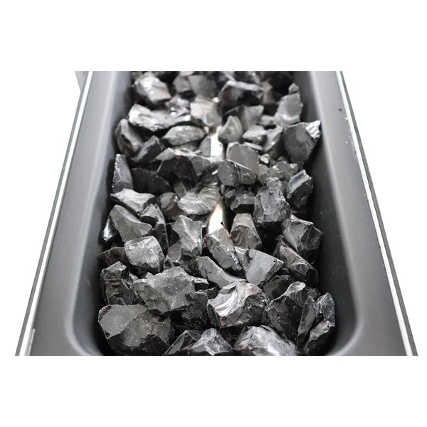 43" Rectangular Fire Pit With Smoked Glass And Metal Frame