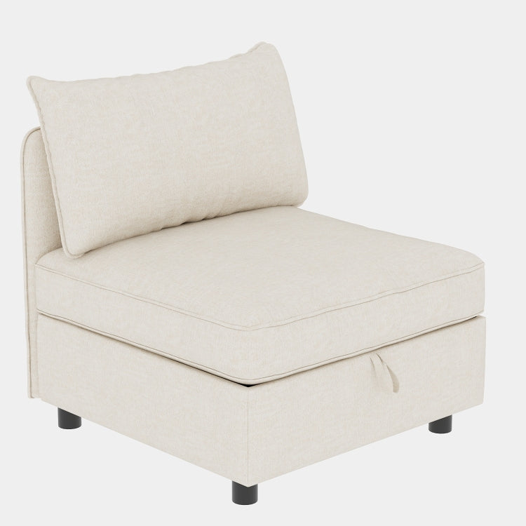 Armless Seat For Modular Sectional Sofa, Convertible Sofa Seat With Storage, Sleeper Sectional Sofa Set, Fabric Flexible Modular Combinations For Living Room 2Pcs