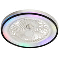 19 Inch Rgb Dimmable Led Enclosed Flush Mount Bladeless 6 Speed Remote Control For Bedroom Party