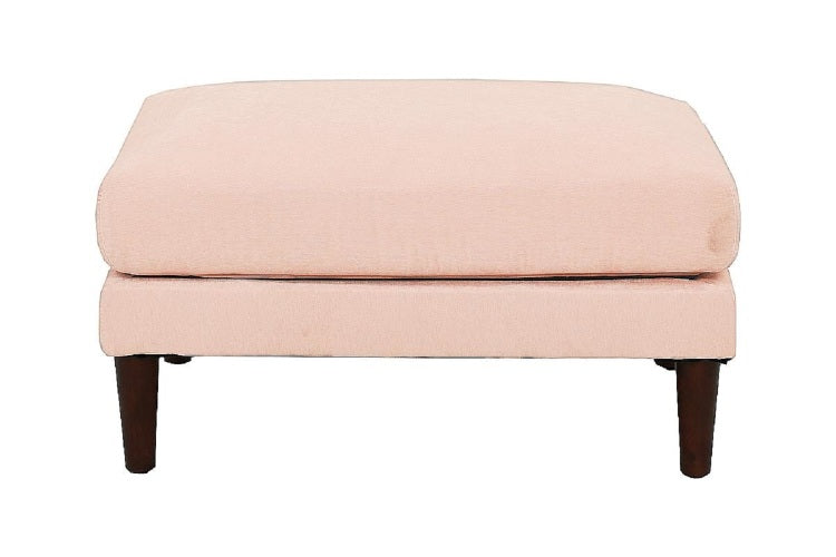 Contemporary 5Pcs Modular Sectional Set One Arm Chairs Armless Chair Ottomans L Shaped Sectional Blush Pink Morgan Fabric