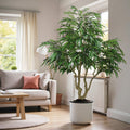 7Ft Artificial Willow Tree, Indoor Faux Slik Greenery Plant For Home, Apartment, Or Office Decoration, 1Pc Set