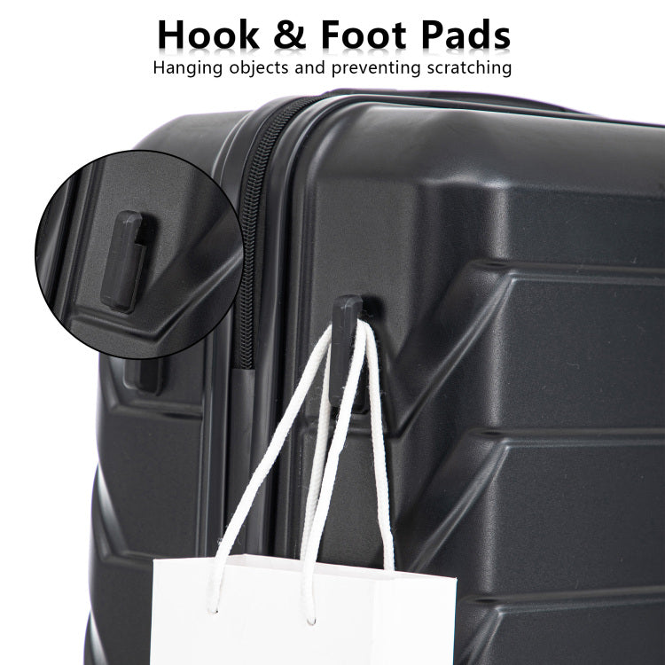Hifine Tourist 20" 24" 28" 3 Pcs Set In Abs Spinner Wheel Luggage, Matching Color , With Combination Lock Black