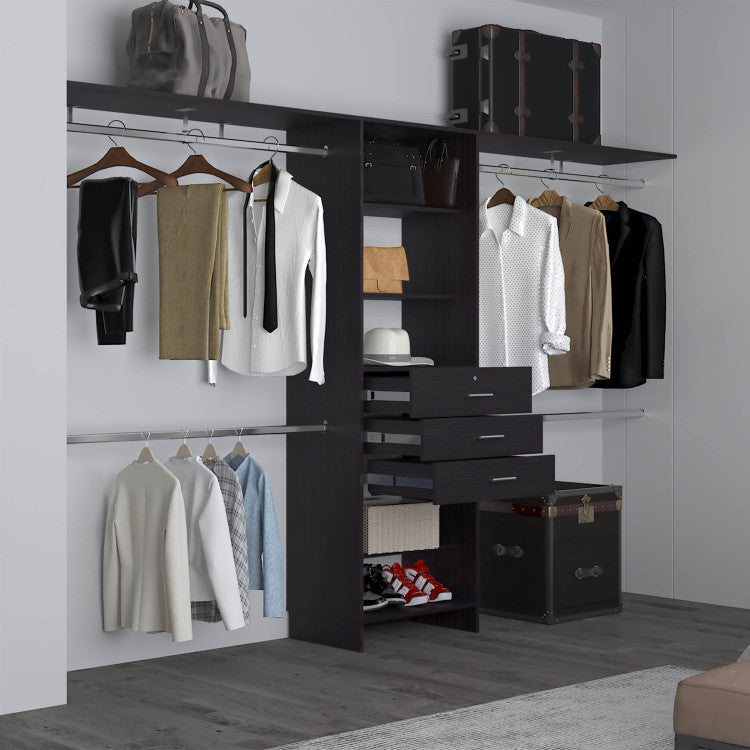 Closet System, 3 Drawers, 5 Shelves