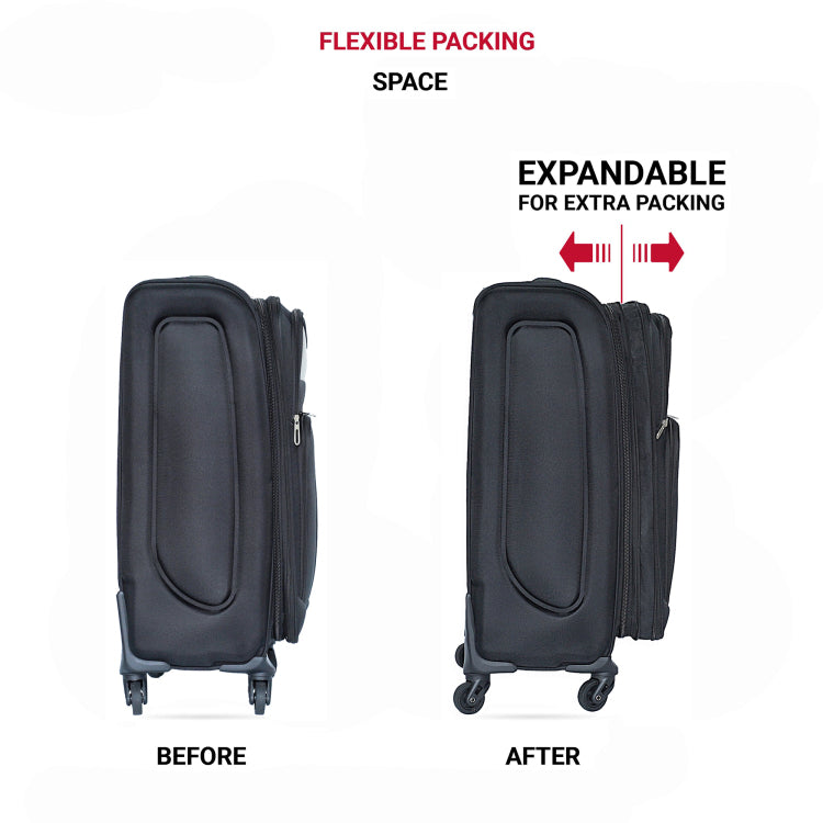 20 24 Two Piece Suitcase Suitcase Set Oxford Trolley Case Without Password Lock Universal Wheel Black