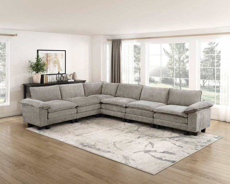 Modern Style Armless Chair Chenille Fabric Upholstery Contemporary Living Room Furniture 1Pc Durable Plywood Plush Comfort