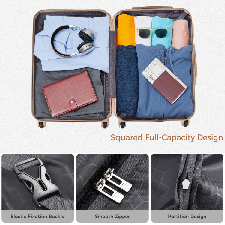 Luggage Sets Model Abs Hardshell 3Pcs Clearance Luggage Hardside Lightweight Durable Suitcase Sets Spinner Wheels Suitcase With Tsa Lock 20''24''28'' Grey Green