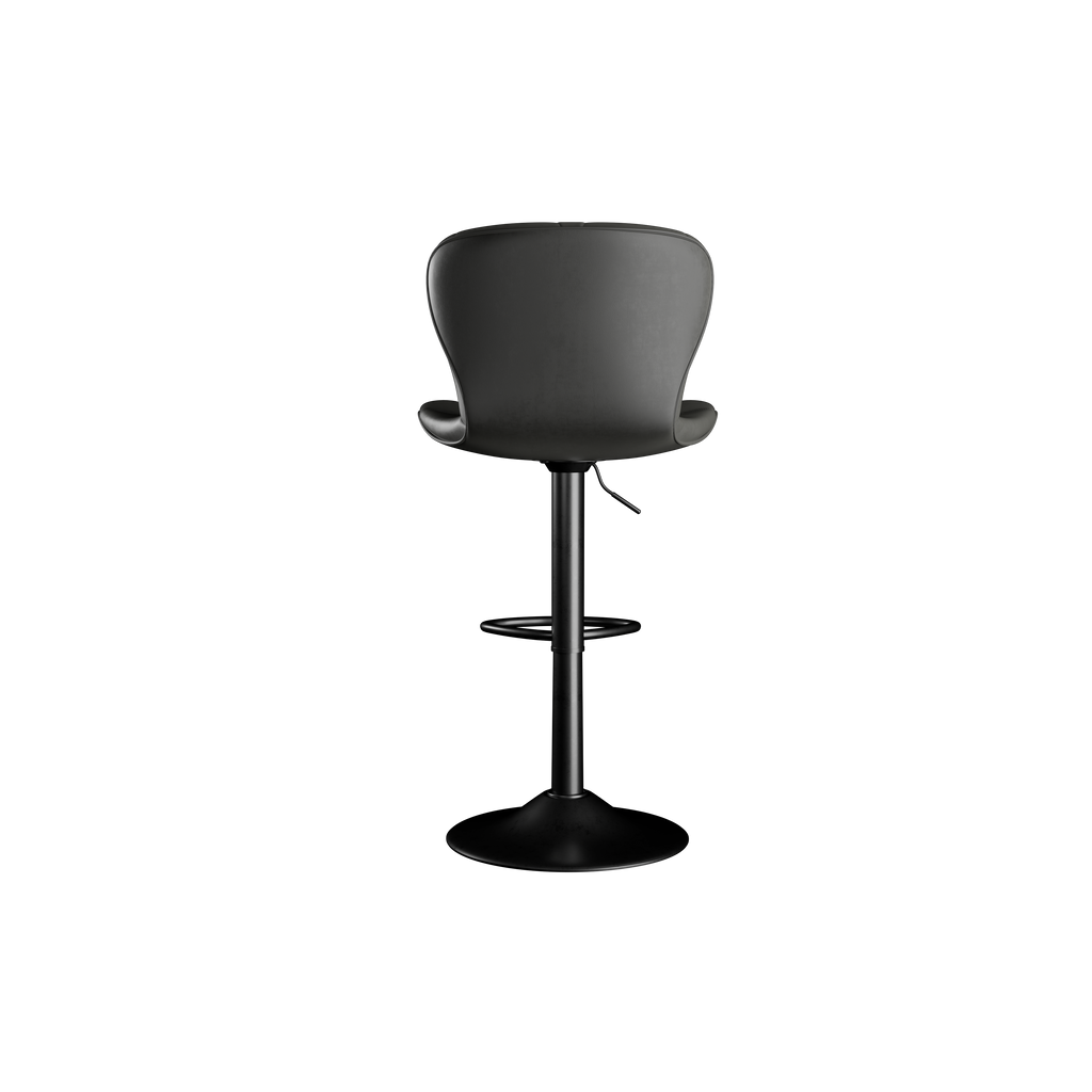 Modern Bar Stools Set Of 2, Adjustable Faux Leather Upholstered Swivel Bar Stools, Counter Height Bar Chairs With Back For Kitchen Island, Black