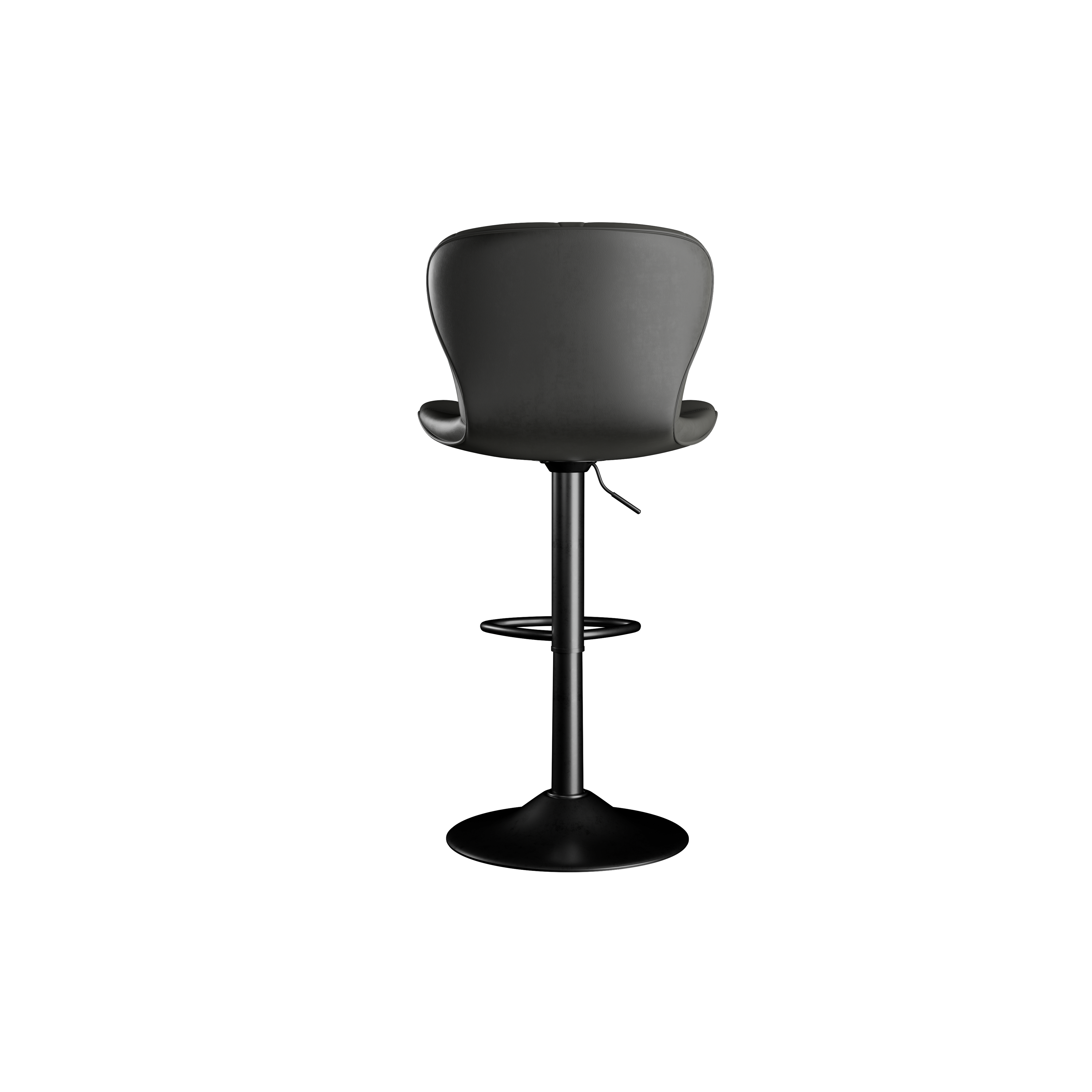 Modern Bar Stools Set Of 2, Adjustable Faux Leather Upholstered Swivel Bar Stools, Counter Height Bar Chairs With Back For Kitchen Island, Black