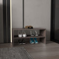 Shoe Organizer 13.7" H, 2 Shelves, Smoke Oak Living Room
