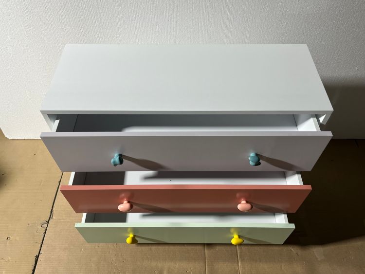 Kids 3 Drawer Dresser, Baby Nightstand For Bedroom, Storage Cabinet For Toddler Child For Living Room, Toddler Room, Nursery, Closet, Apartment Colorful