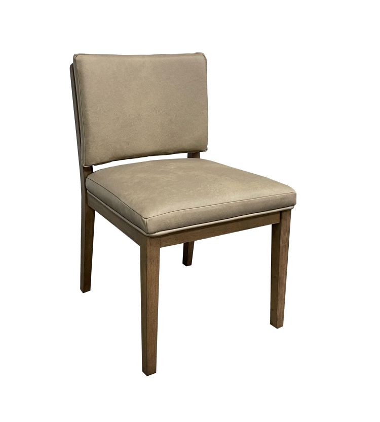 Latte And Leather Soft Back Chair Set Of Two