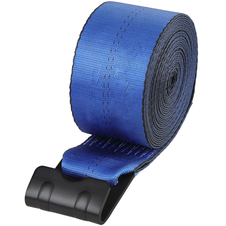 Winch Straps, 4" X 30', 6000 Lbs Load Capacity, 18000 Lbs Breaking Strength, Truck Straps With Flat Hook, Flatbed Tie Downs Cargo Control For Trailers, Farms, Rescues, Tree Saver, Blue 10 Pack