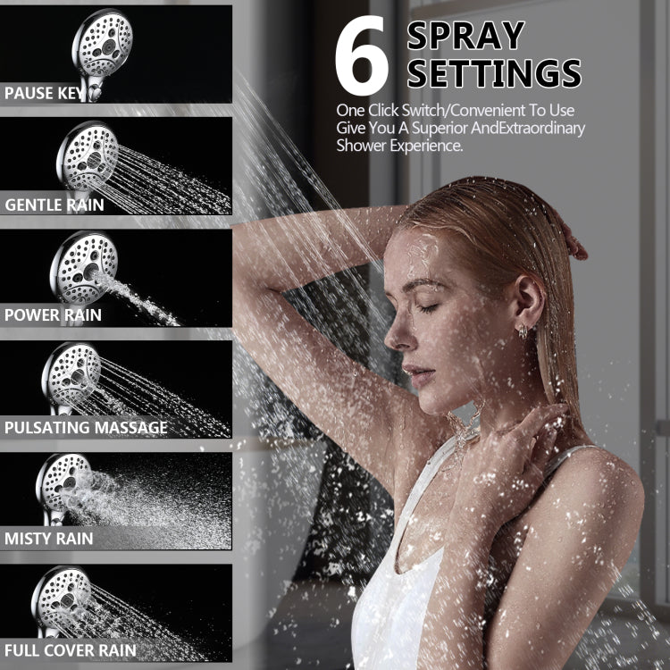 Lift Up Diverter Bathtub Faucet With 6 Settings Handheld Shower In Chrome Rough In Valve Not Included