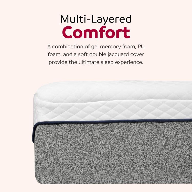 Ultra Plush 13 In. Medium Gel Memory Foam Mattress For Queen Size Bed In A Box With Double Layered Jacquard Cover