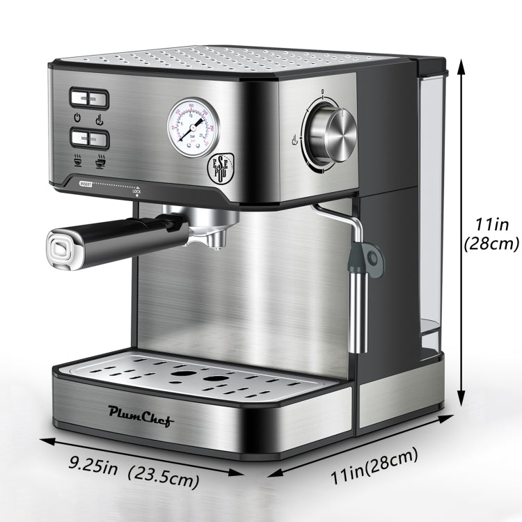 20 Bar Professional Espresso Machine With Milk Frother, Single & Double Shot, Ese Pod Compatible, Pressure Display, Removable Water Tank For Cappuccino, Latte, & Macchiato Home Barista Edition