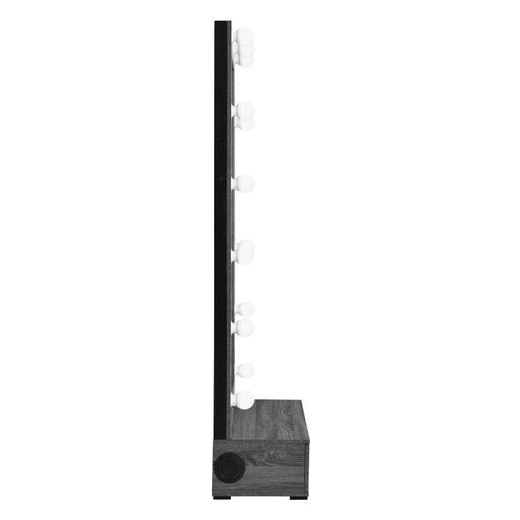 Lorena Grey Tall Mirror With Drawer And Speakers