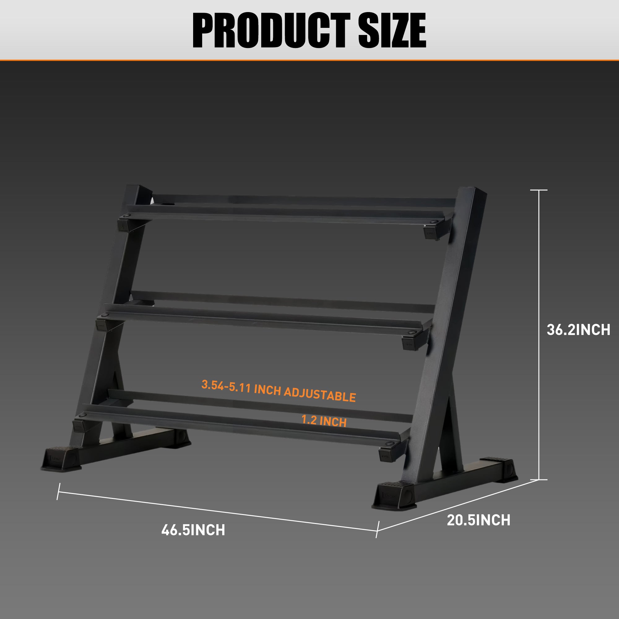 3 Tier Dumbbell Rack Stand: Holds 5 50Lb Weights With A 1100 Lb Max Capacity. Designed Specifically For Dumbbell Storage