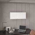 Note 32"W X 13" H Wall Cabinet With Sliding Doors , Wall Shelf, Storage Cabinet, Bedroom, Office, Living Room, Garage
