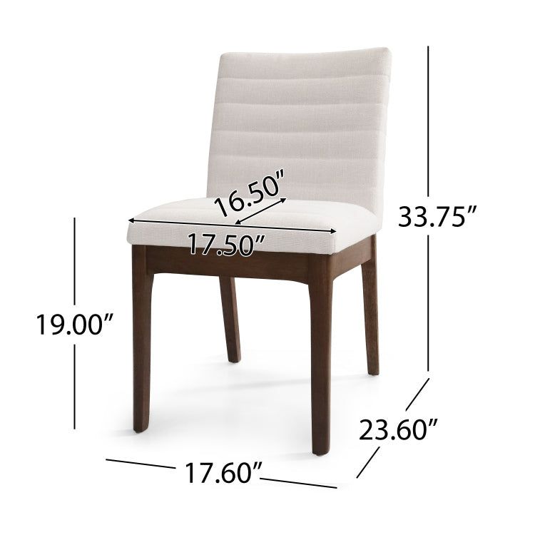 5 Pieces Upholstered Dining Set With Rubberwood Frame, Light Beige Walnut Black