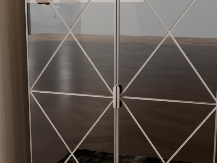 Elegant Decor Mirrored Cabinet With Silver Edging,Mirrored Cabinet With Double Door Storage,Shoe Storage Cabinet For Entryway,Glass Brown Finish