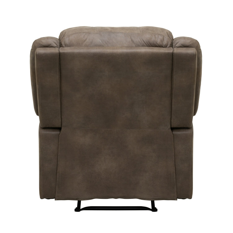 Modern Reclining Chair Brown Polished Microfiber Pillowtop Arms Solid Wood Frame 1Pc Living Room Furniture