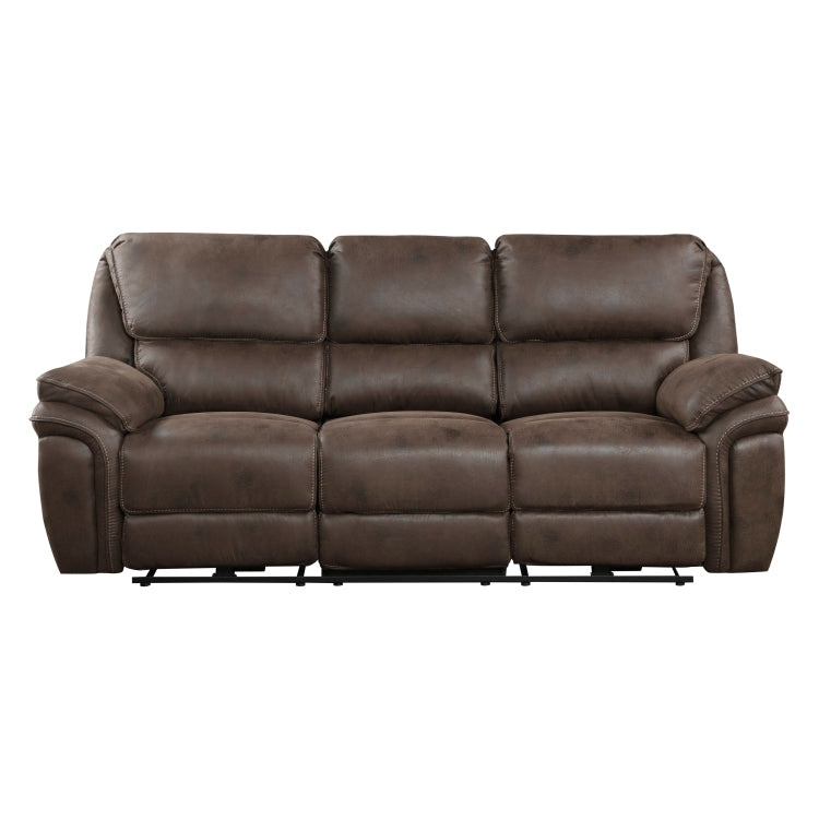 Plush Modern Design Living Room Power Reclining Sofa Brown Microfiber Upholstery Usb Port Solid Wood Frame Furniture 1Pc