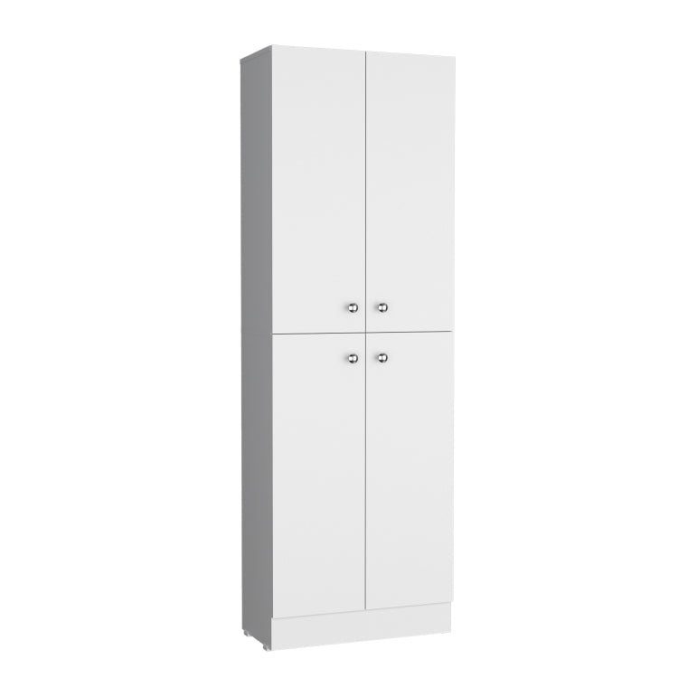 Kitchen Pantry 71" H, 4 Doors, 5 Adjustable Shelves, Laundry, White