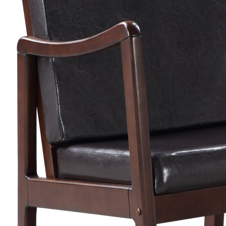 Raina Dark Brown Synthenic Leather & Espresso Finish Rocking Chair