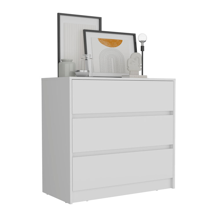 Dresser 31"H, 3 Drawers, Chest Of Drawers, White