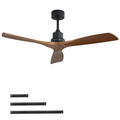 52Inch Outdoor Farmhouse No Light, With Remote Control Solid Wood Fan Blade Reversible Motor