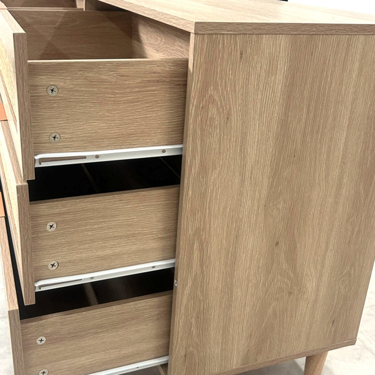 59.06"6 Drawers Rattan Storage Cabinet Rattan Drawer With White Drawer Slides,For Bedroom,Living Room,Natural