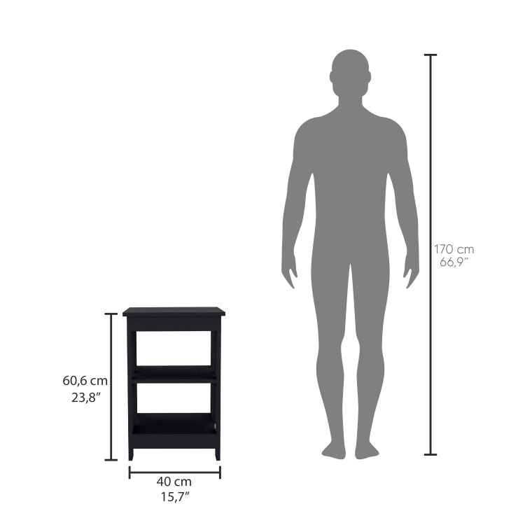 Taylor End Table, Side Table, Nightstand, 3 Tier Storage Shelf, Sofa Table For Small Space