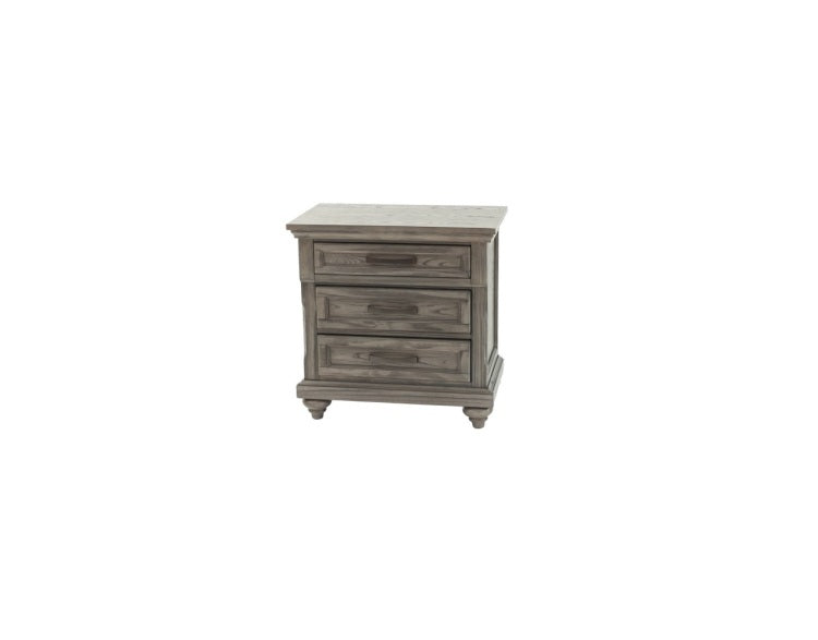Contemporary Modern Look Antique Gray Oak Finish 1Pc Nightstand Storage Space Bedside Table Oak Veneer Bedroom Furniture