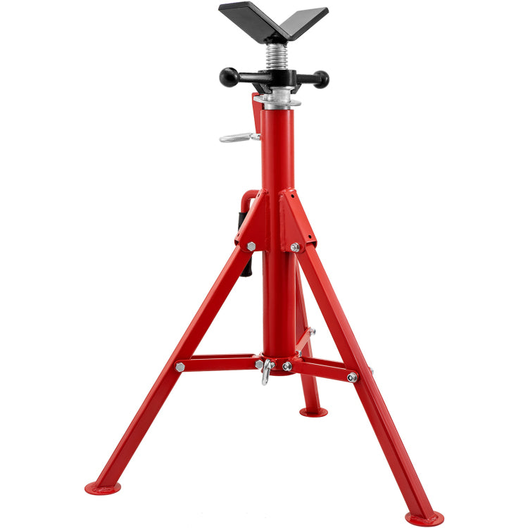 V Head Pipe Stand 1 8" 12" Capacity,Adjustable Height 28" 52 ,Pipe Jack Stands 2500 Lb. Load Capacity,Portable Folding Pipe Stands, Carbon Steel Body More Durable