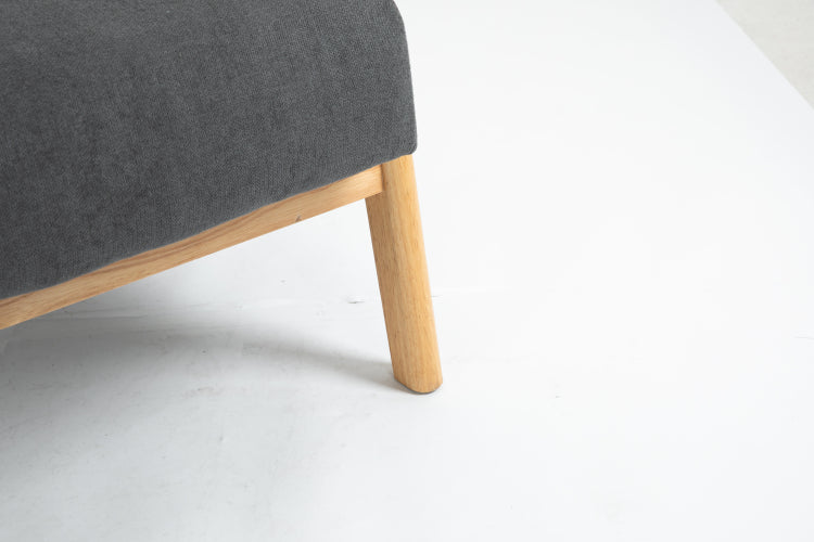 Mid Century Modern Accent Chair With Wood Frame, Upholstered Living Room Chairs With Waist Cushion, Reading Armchair For Bedroom Sunroom