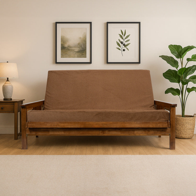 Memory Foam Infused Futon Mattress Full Size Washable Removable Cover, Heavy Duty Zipper, Thick Foldable Sofa Bed Cushion For Guest Room, Apartment, Dorm Frame Not Included