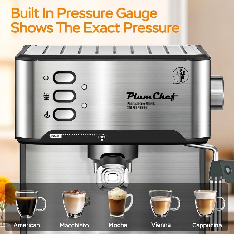 20 Bar Professional Espresso Machine With Milk Frother, Single & Double Shot, Ese Pod Compatible, Removable Water Tank For Cappuccino, Latte, & Macchiato Home Barista Edition