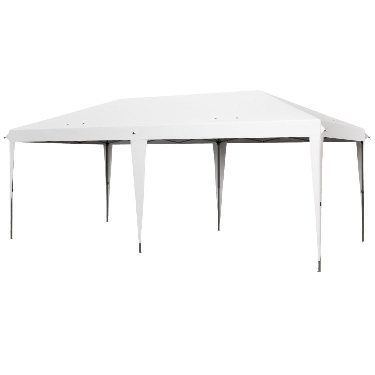 Outsunny 10' X 19.2' Pop Up Canopy Tent, Heavy Duty Tent For Parties, Outdoor Instant Gazebo Sun Shade Shelter With Carry Bag For Catering, Events, Wedding, Backyard Bbq, White
