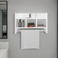 Franklin Bath Shelf With Towel Bar, Open Shelves, And Storage Space For Bathroom Items, White