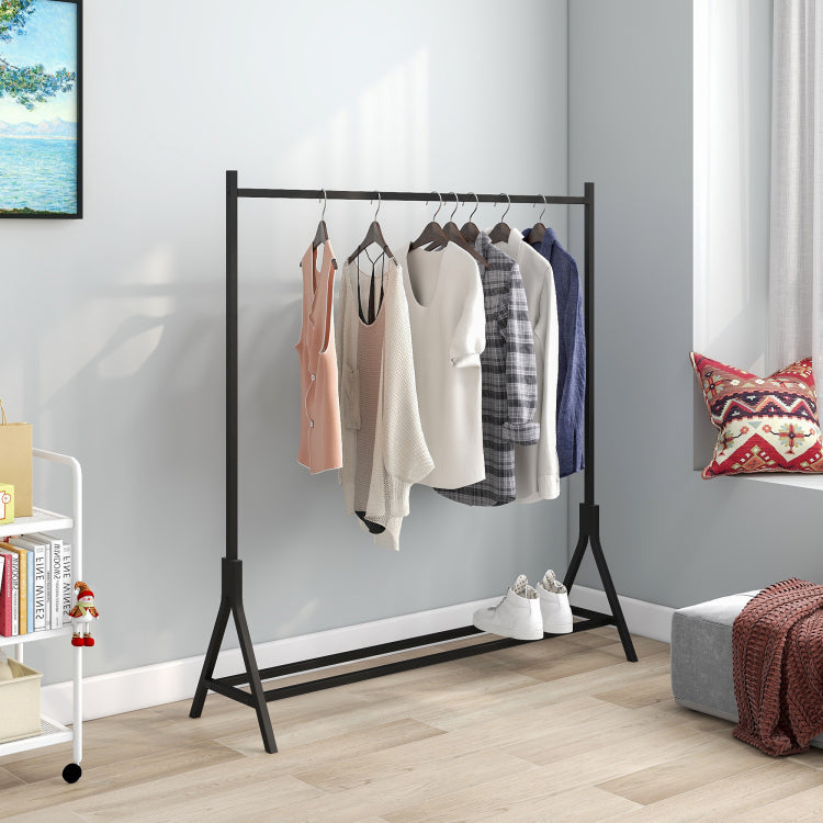 Garment Rack Freestanding Hanger Multi Functional Single Pole Bedroom Clothing Rack Bedroom, Black