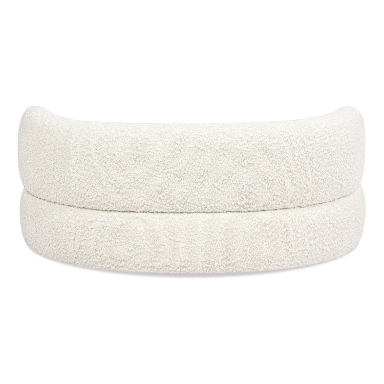 Shep 36" Curved Dog Sofa Bed, Medium, Ivory White Boucle