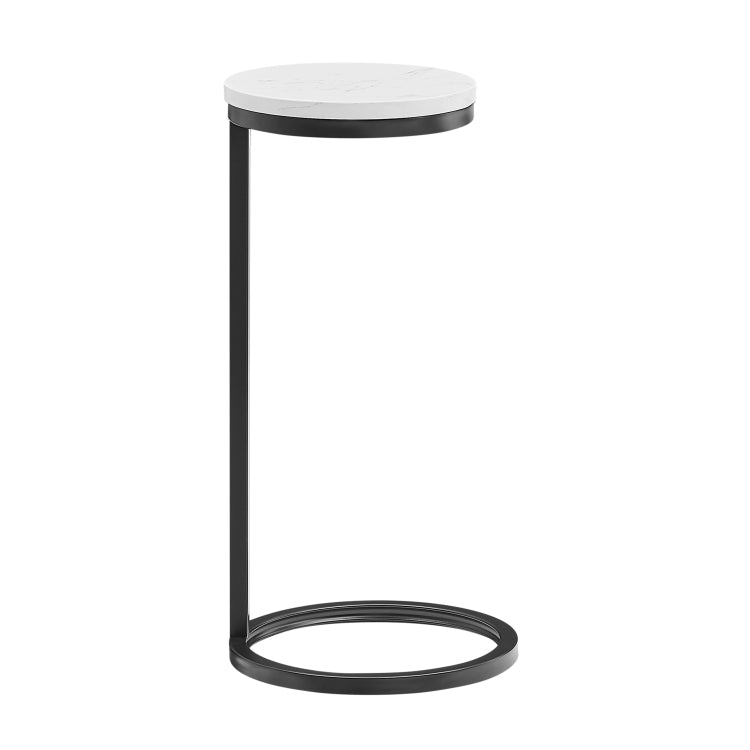Cerro Round Metal Accent Table With Marble Top