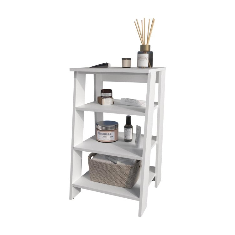 White Freestanding Bathroom Shelf With Open Storage