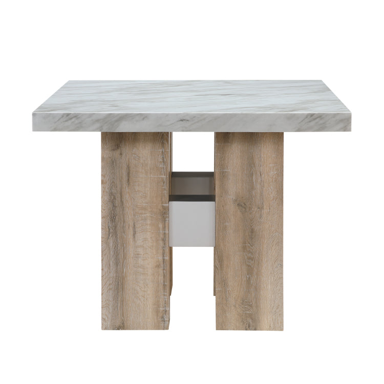 Mikha Natural Bar Table And Beige Bar Stools