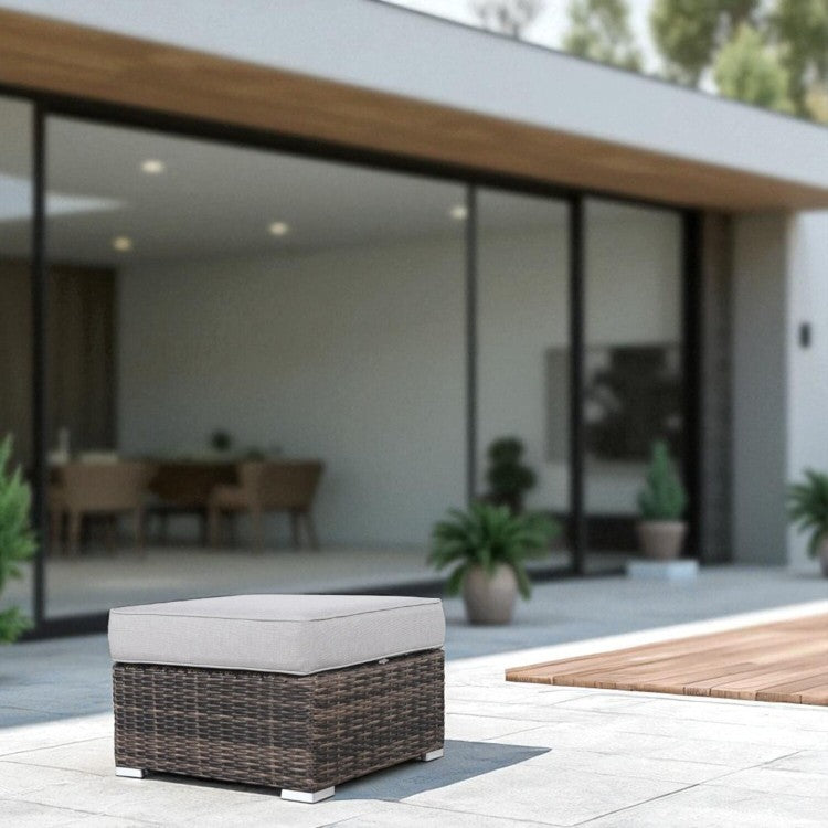Outdoor Ottoman With Cushion Fully Assembled